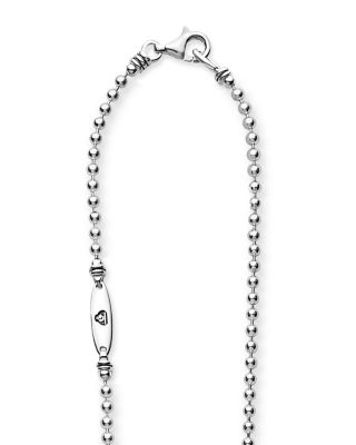 Sterling Silver Caviar Beaded Heart Pendant Necklace, 32"