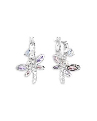 Ariana Grande x Swarovski Crystal, Cubic Zirconia & Imitation Pearl Dragonfly Charm Hoop Earrings