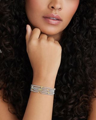 Sterling Silver & 18K Yellow Gold Five Strand Chain Bracelet