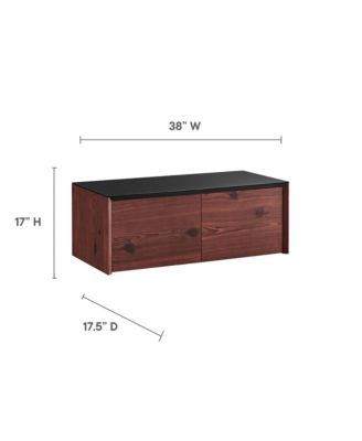 Kinetic 49" Wall-Mount Office Desk With Cabinet and Shelf