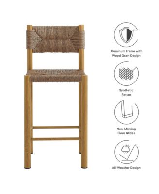 Parkland Outdoor Patio Rattan and Aluminum Counter Stools, Set of 2