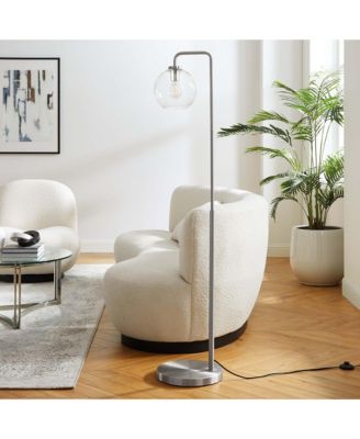  Silo Glass Globe Glass and Metal Floor Lamp