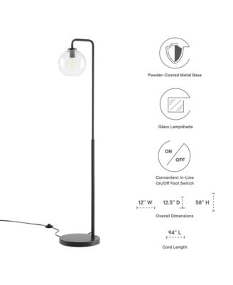  Silo Glass Globe Glass and Metal Floor Lamp