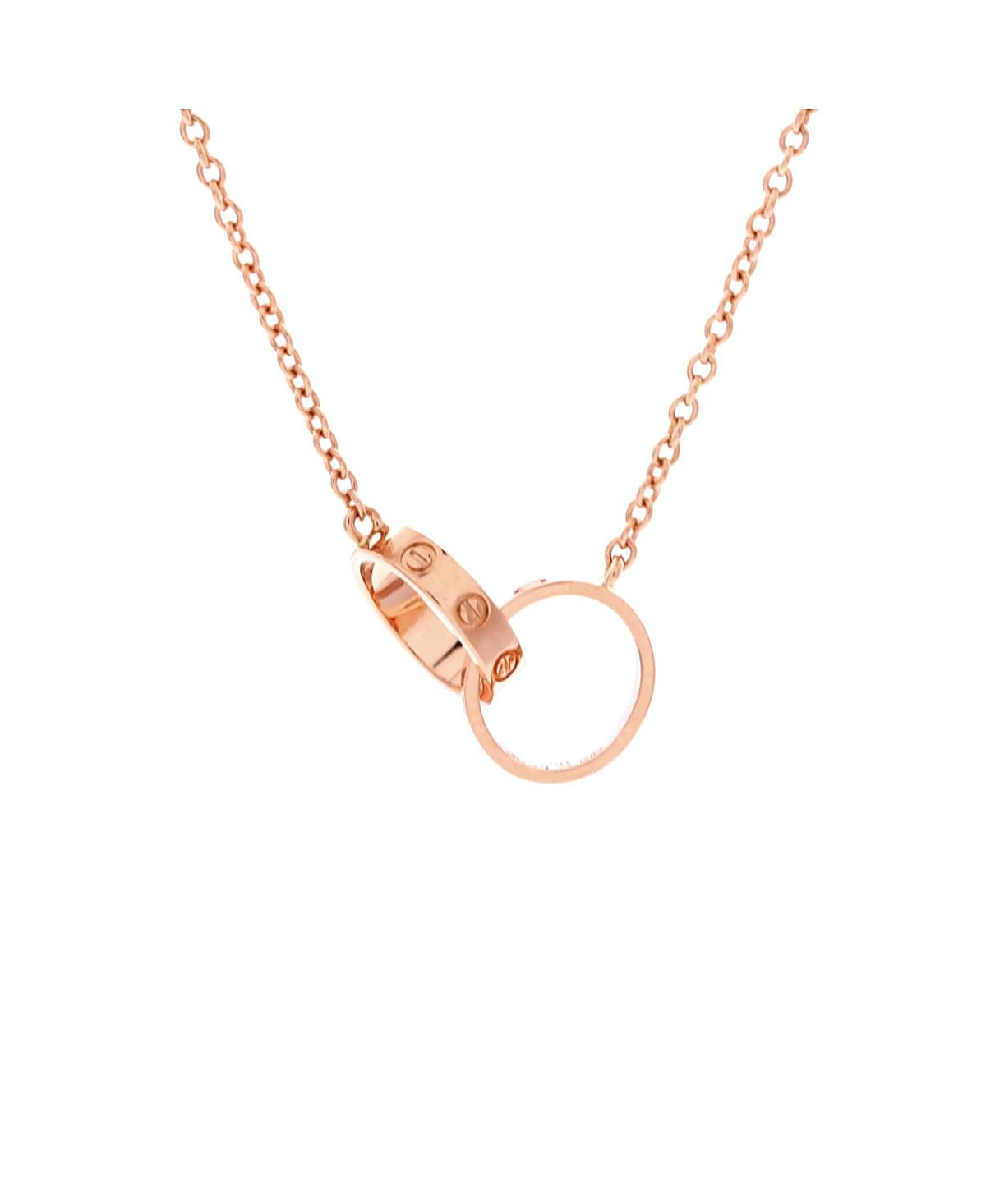 Pre-Owned Cartier Love Interlocking Necklace 18K Rose Gold, 16.75