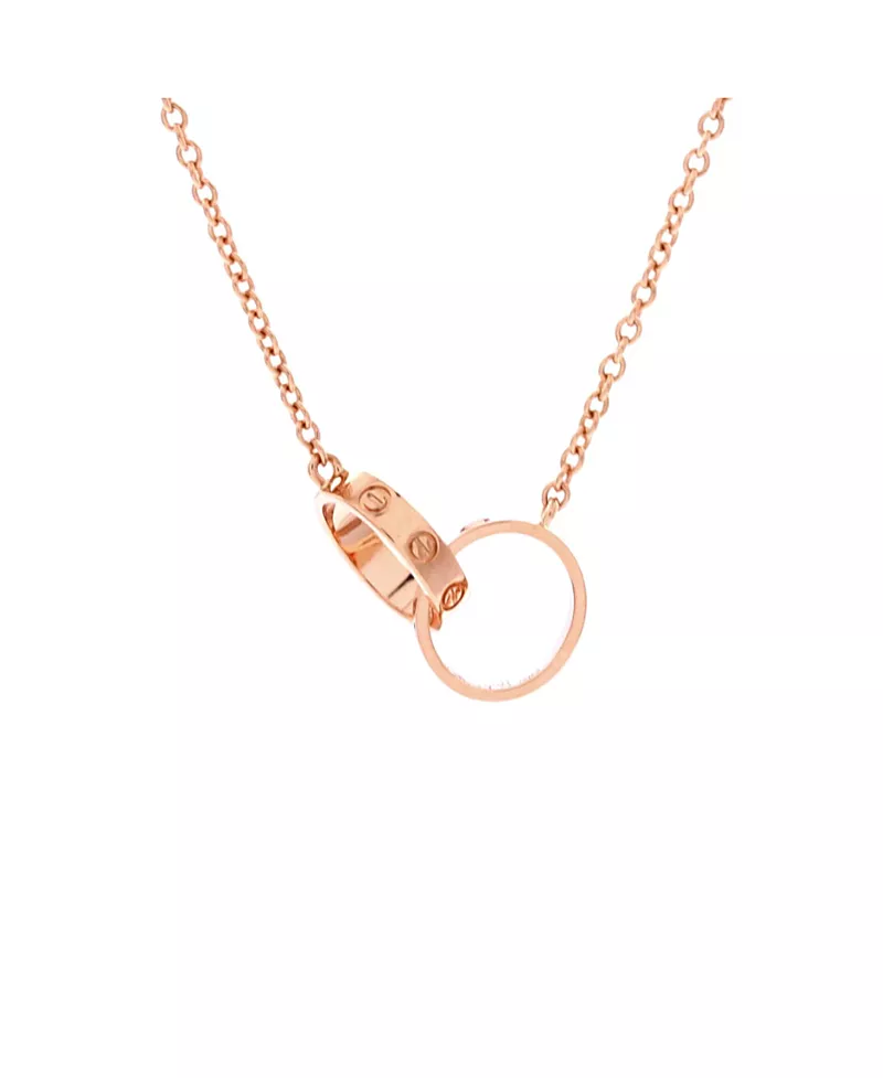 Pre-Owned Cartier Love Interlocking Necklace 18K Rose Gold, 16.75"