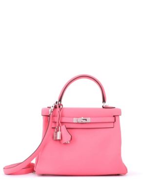 Kelly 25 Handbag Pink Swift with Palladium Hardware