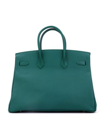 Birkin 35 Handbag Green Epsom with Gold Hardware