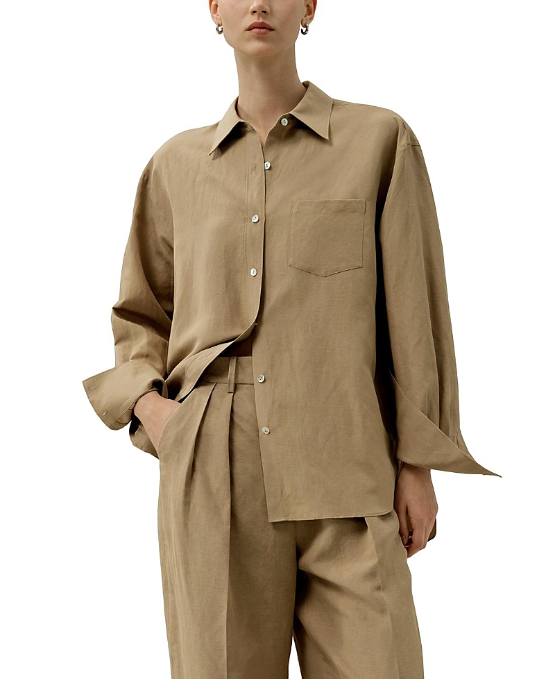 Lilysilk Oversized Silk-Linen Blend Shirt