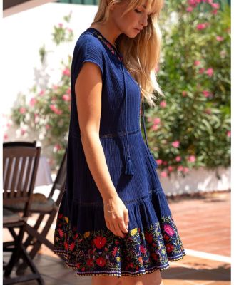  Gari Cotton Cover-Up Cap Sleeve Dress