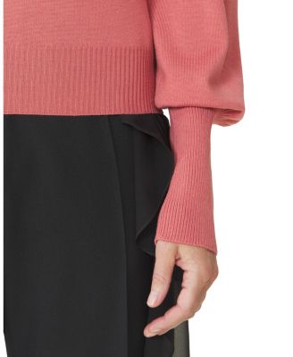 Wool Sweater With Grosgrain Detail