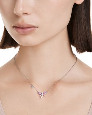 Ariana Grande x Swarovski Crystal, Cubic Zirconia & Imitation Pearl Dragonfly Pendant Necklace, 14.87-17.75"