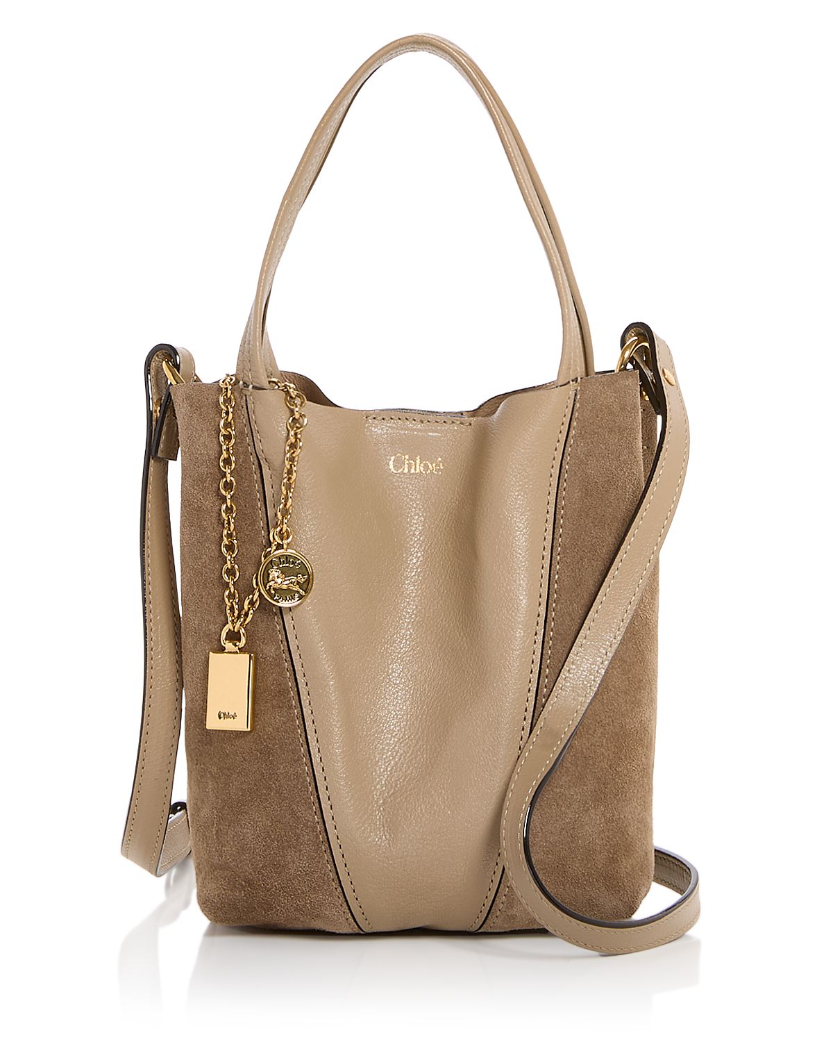 Chloe Spin Small Suede & Leather Tote