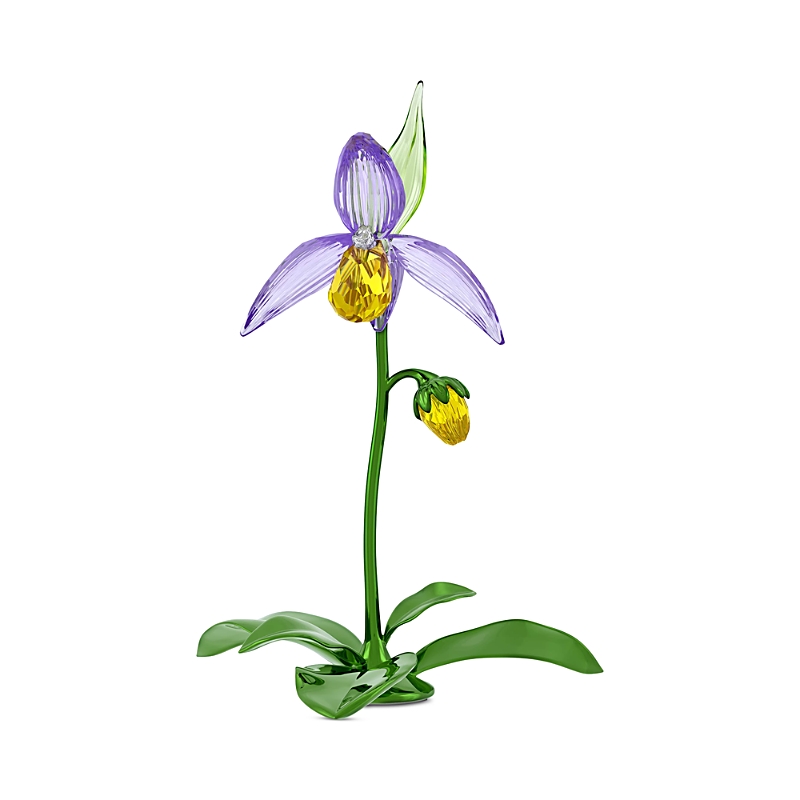 Swarovski Florere Collection Lady Slipper Orchid Crystal Figurine