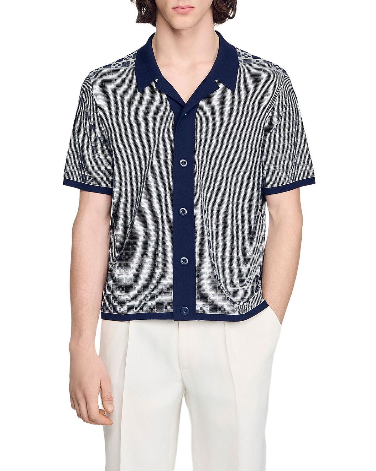 Sandro Square Cross Jacquard Shirt