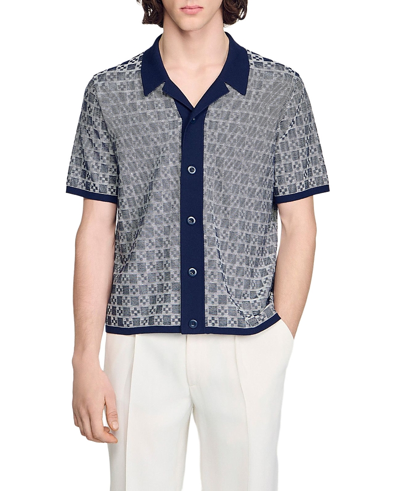 Sandro Square Cross Jacquard Shirt