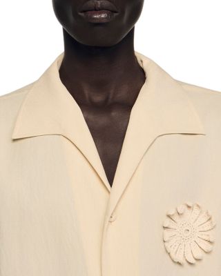 Loose Fit Crochet Flower Shirt