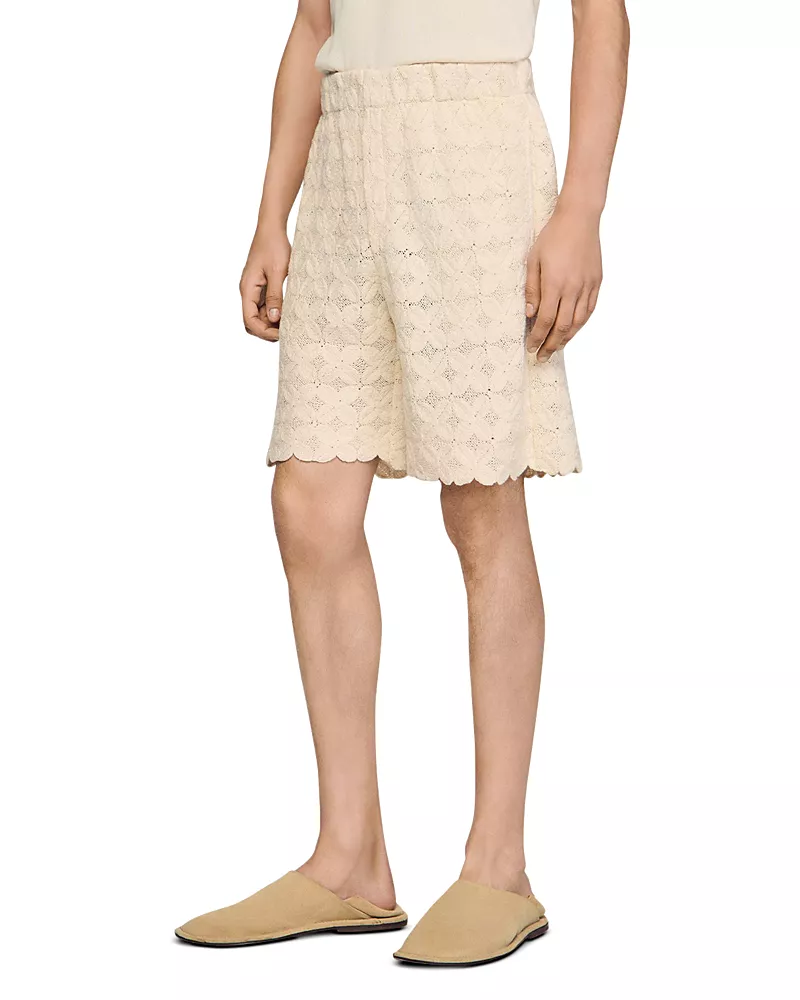 Sandro Broderie Anglaise Cotton Shorts
