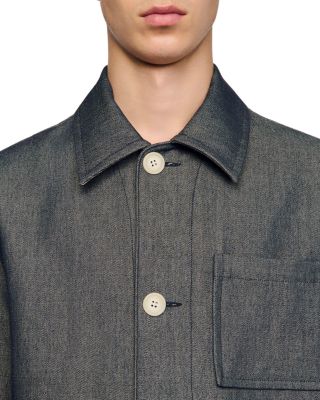 Denim Effect Worker Jacket