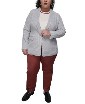 Plus The Empower Seersucker Tux Blazer