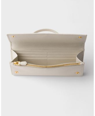  Saffiano Leather Wallet With Shoulder Strap