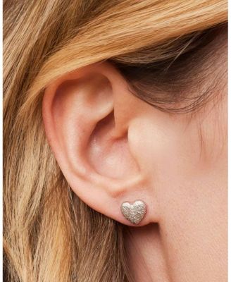 Sterling Silver Shimmering Heart Studs
