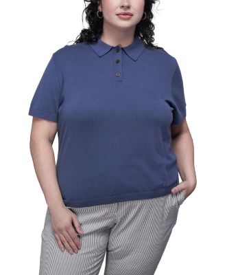 Wildfang Plus The Everyday Sweater Polo In Blue