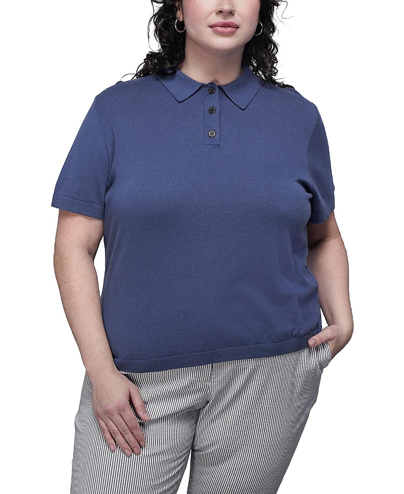 Wildfang Plus The Everyday Sweater Polo In Blue