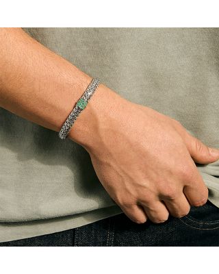 Sterling Silver Icon Amethyst Woven Link Bracelet