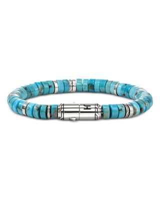 Sterling Silver Heishi Turquoise Bead Bracelet