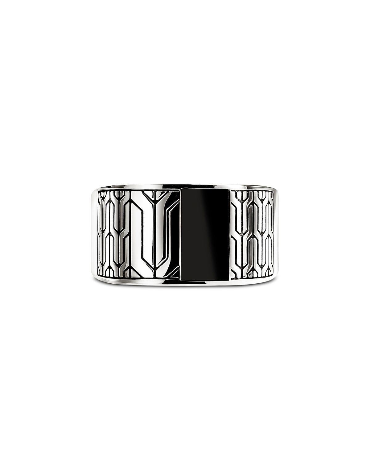 John Hardy Sterling Silver Black Onyx Icon 50 Signet Ring
