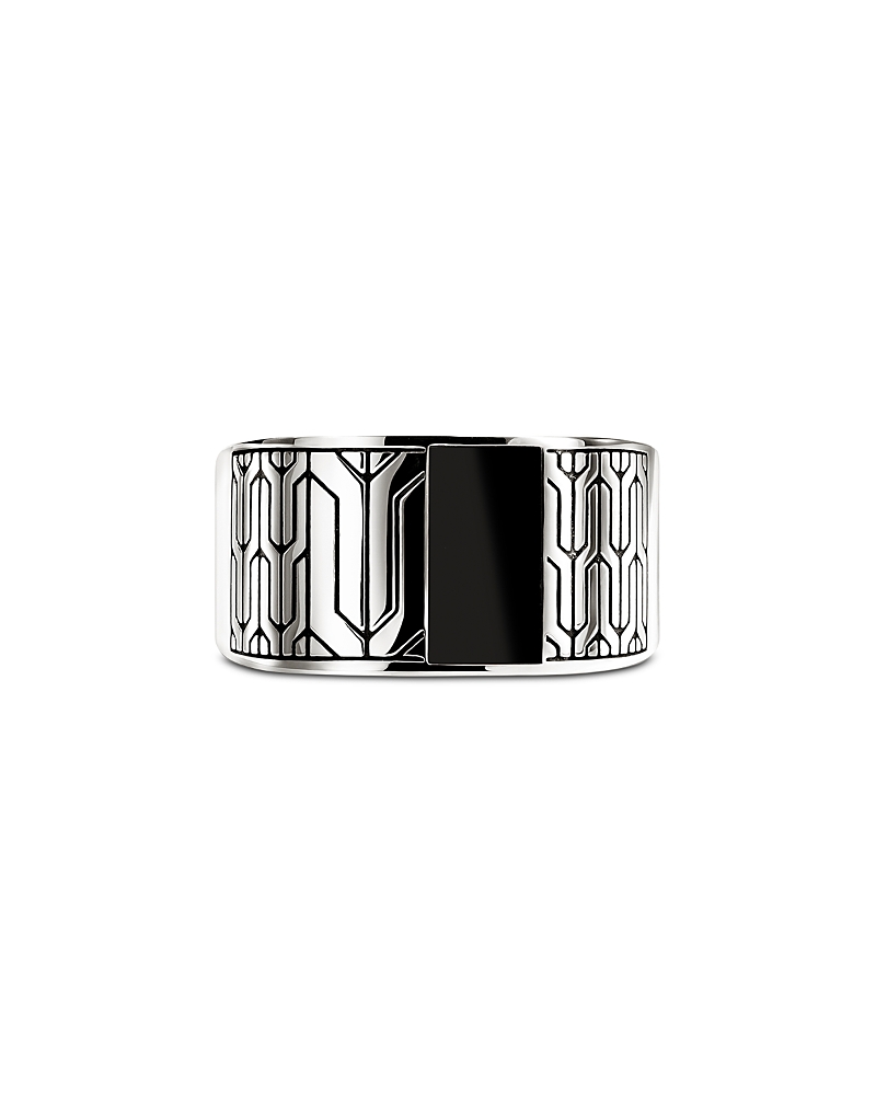 John Hardy Sterling Silver Black Onyx Icon 50 Signet Ring