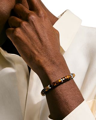 Sterling Silver Heishi Tiger Eye Bead Bracelet