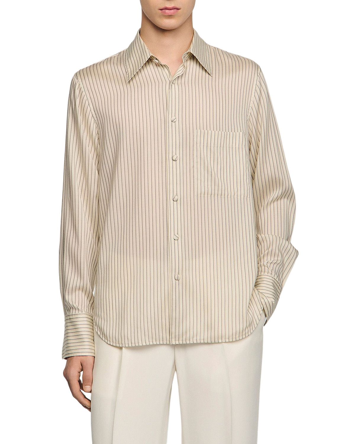 Sandro Sorrento Loose Fit Stripe Shirt