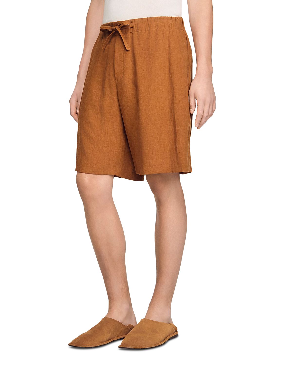 Sandro Classic Fit 8.9 Linen Shorts