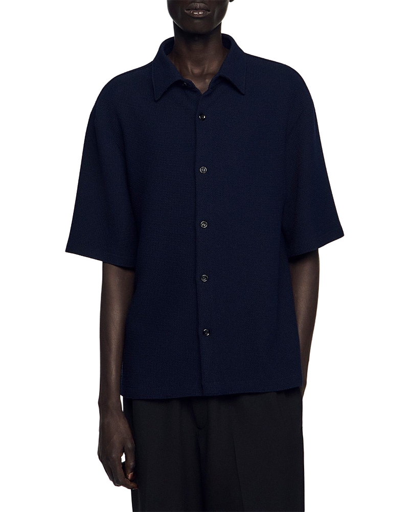 Sandro Textured Shark Collar Shirt