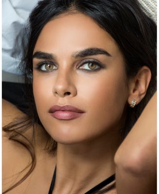 Certified Lab Grown Diamond Baguette Column Ear Arc Huggie Hoop Earrings in 14K Yellow Gold, 1.1 tcw