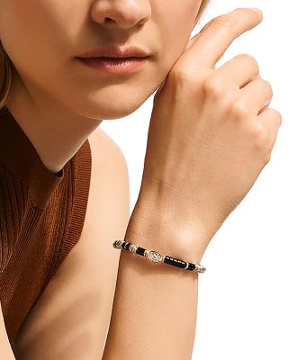 Sterling Silver JH Lovestruck™ Lab Grown Diamond Solitaire & Onyx Heishi Bead Bracelet