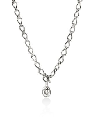 Sterling Silver JH Lovestruck™ Lab Grown Diamond Solitaire Surf Link Toggle Necklace, 18"