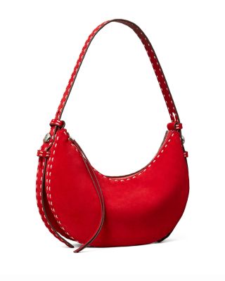 Romy Half Moon Suede Shoulder Bag