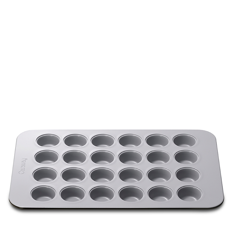 Caraway Ceramic Nonstick 24 Cup Mini Muffin Pan In Black/gold