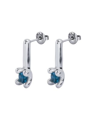  Drop Earrings with Blue Cubic Zirconia