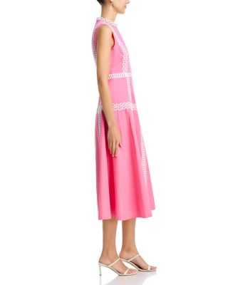 Contrast Trim Midi Dress