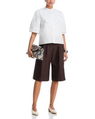 Embroidered Puffed Sleeve Blouse