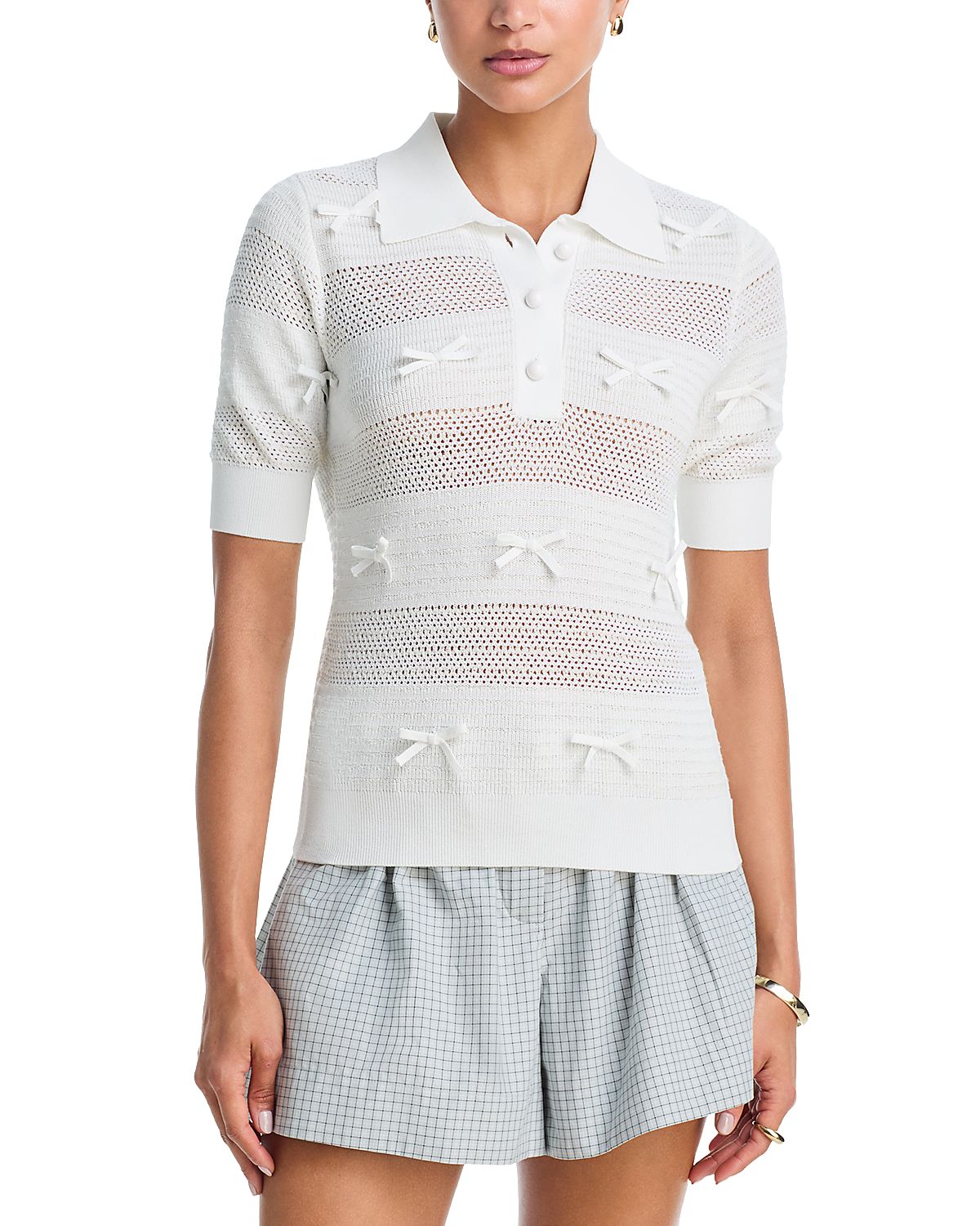 Essentiel Antwerp Bow Trim Polo Sweater