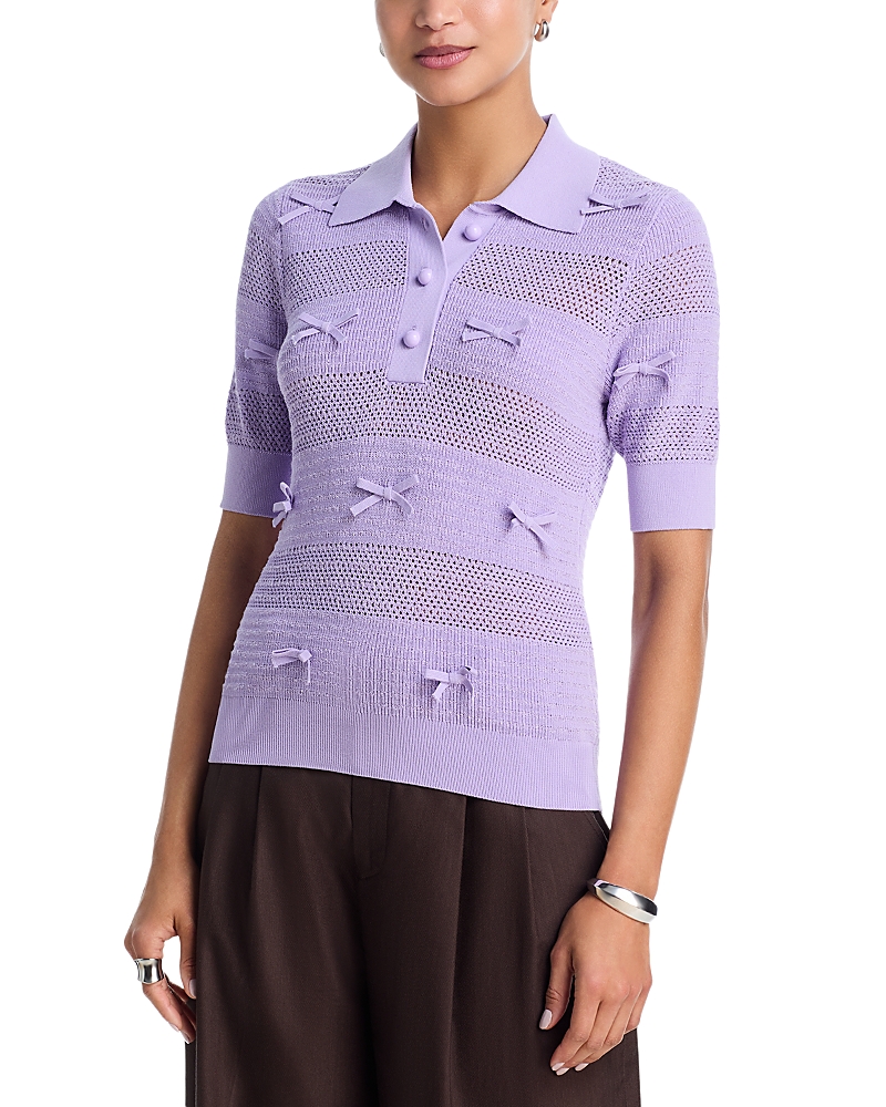 Essentiel Antwerp Bow Trim Polo Sweater