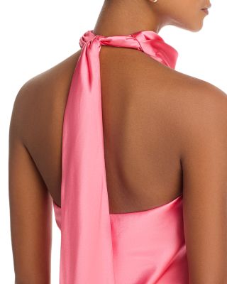 Charmeuse Halter Neck Long Dress - Exclusive