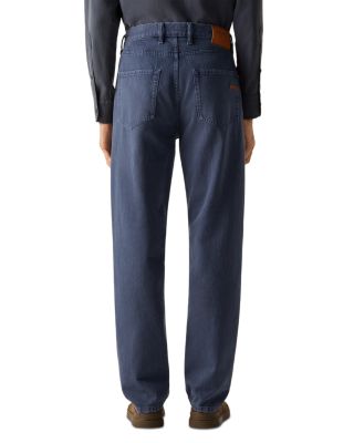 Slim Fit Cotton Roccia Jeans in Dark Indigo Blue