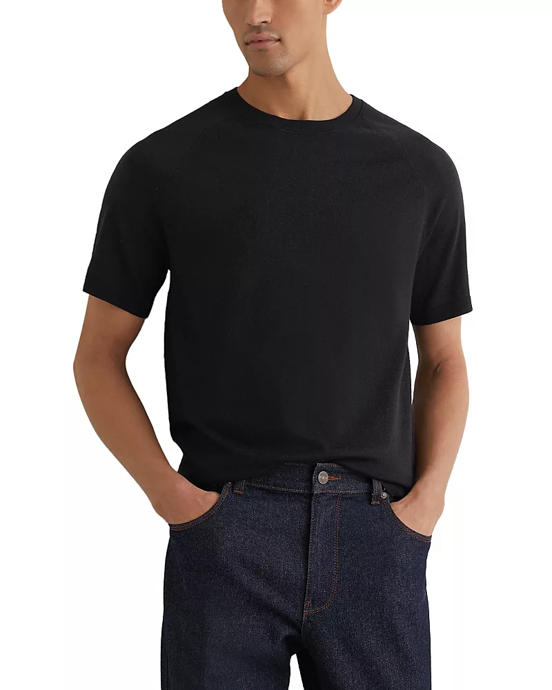 Reiss Raglan Merino Wool T-Shirt Sweater
