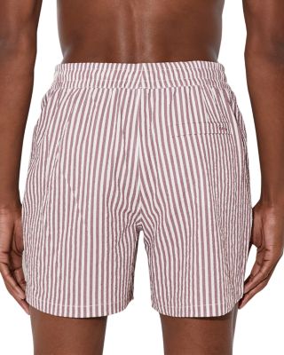 4.9" Seersucker Drawstring Swim Shorts