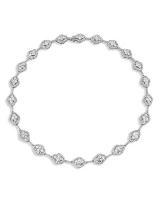 18K White Gold Diamond Maison Necklace, 17"
